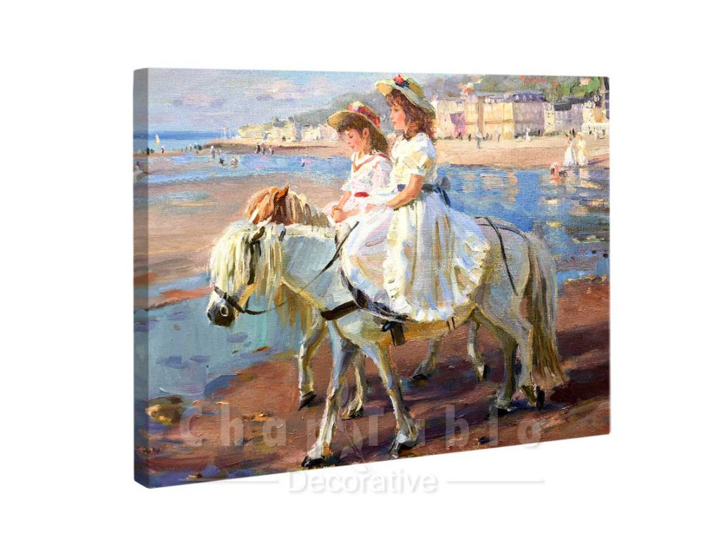 تابلو-بوم-نقاشی-دختران-اسب-سوار